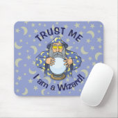 Zauberer mit Ball Alter Zauberer mit blauem Umhang Mousepad (Mit Mouse)