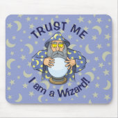 Zauberer mit Ball Alter Zauberer mit blauem Umhang Mousepad (Vorne)