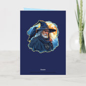 Zauberer mit einem Raven - Halloween Fan Fun 1 Karte (Rückseite)