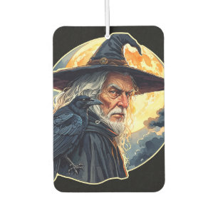 Zauberer mit einem Raven - Halloween Fan Fun 2 Autolufterfrischer