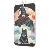 Zauberer mit einem Wolf - Halloween Fan Fun 1 Autolufterfrischer (Links)