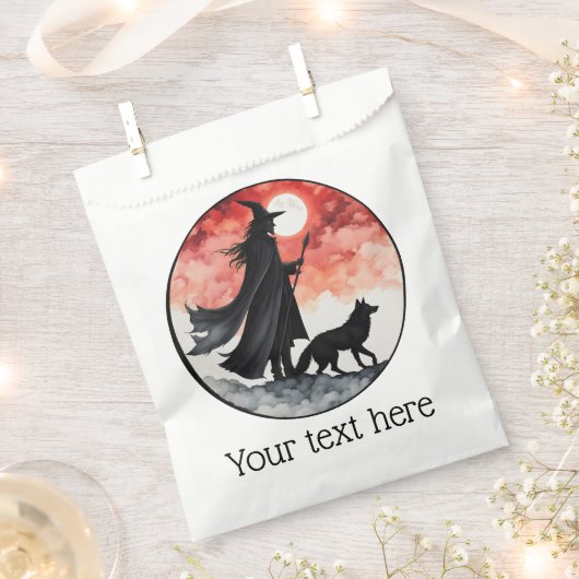 Zauberer mit einem Wolf - Halloween Fan Fun 2 Geschenktütchen (Ausgeschnitten)
