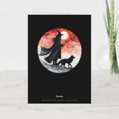 Zauberer mit einem Wolf - Halloween Fan Fun 2 Karte (Rückseite)