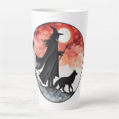 Zauberer mit einem Wolf - Halloween Fan Fun 2 Milchtasse (Vorderseite)