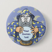 Zauberer mit Gesicht Button (Vorderseite)