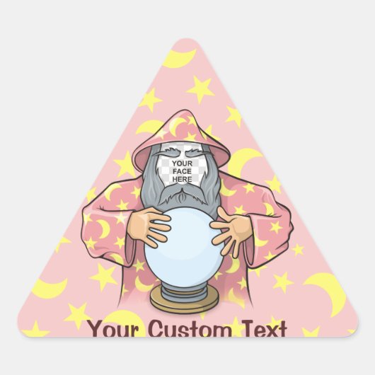Zauberer mit Gesicht Dreieckiger Aufkleber (Vorderseite)