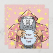 Zauberer mit Gesicht Einladung (Vorne/Hinten)