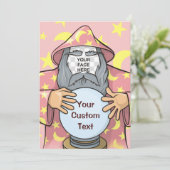 Zauberer mit Gesicht Einladung (Stehend Vorderseite)