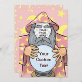 Zauberer mit Gesicht Einladung (Vorne/Hinten)