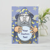 Zauberer mit Gesicht Einladung (Stehend Vorderseite)