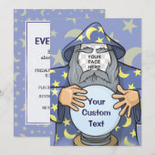 Zauberer mit Gesicht Einladung (Vorne/Hinten)