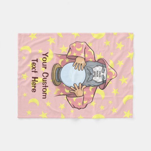 Zauberer mit Gesicht Fleecedecke (Vorderseite (Horizontal))