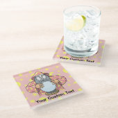 Zauberer mit Gesicht Glasuntersetzer (Schrägansicht)