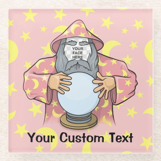 Zauberer mit Gesicht Glasuntersetzer (Vorderseite)