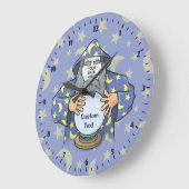 Zauberer mit Gesicht Große Wanduhr (Winkel)