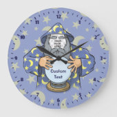 Zauberer mit Gesicht Große Wanduhr (Vorderseite)