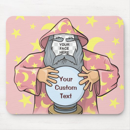 Zauberer mit Gesicht Mousepad (Vorne)