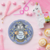 Zauberer mit Gesicht Pappteller (Party)