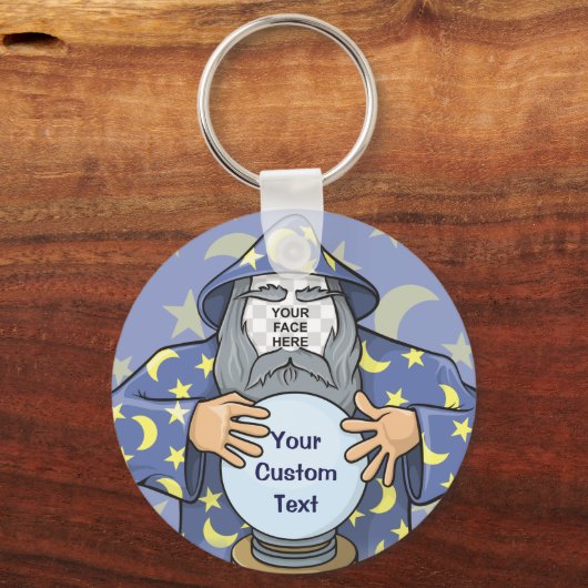 Zauberer mit Gesicht Schlüsselanhänger (Vorderseite)