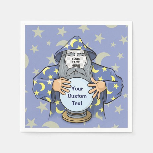 Zauberer mit Gesicht Serviette (Vorderseite)