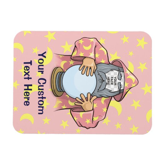 Zauberer mit Ihrem Gesicht Magnet (Horizontal)