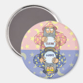 Zauberer mit Kugelspüler Magnet (Vorderseite/Rückseite)