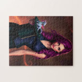 Zauberer mit winzigem Drachen Puzzle (Horizontal)
