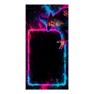 Zauberer Neonplatine Poster