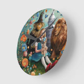 Zauberer Oz - Dorothy, Tinman, Scarecrow & Lion Runde Wanduhr (Winkel)