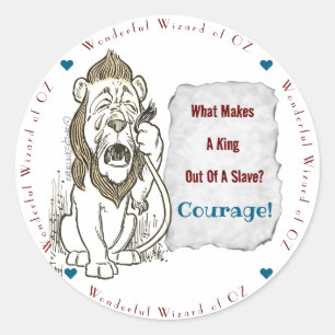 Zauberer Oz Quotes Courage Lion Classic Round Sti Runder Aufkleber