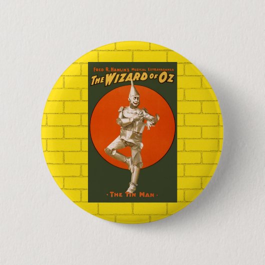 Zauberer Oz Tin Man - Vintages Musiktheater Button (Vorderseite)