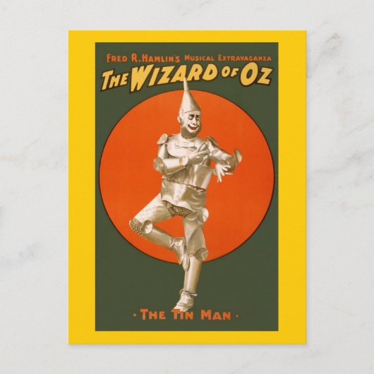 Zauberer Oz Tin Man - Vintages Musiktheater Postkarte (Vorderseite)