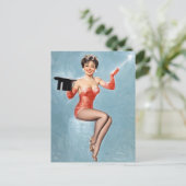 Zauberer Pin Up Postkarte (Stehend Vorderseite)