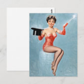 Zauberer Pin Up Postkarte (Vorne/Hinten)