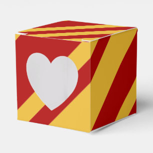 Zauberer Rot und Gold Herz Geschenkschachtel