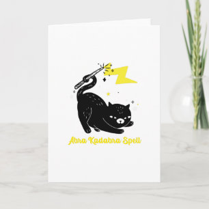 Zauberer schwarze Katze - Abra Kadabra Zauber Karte