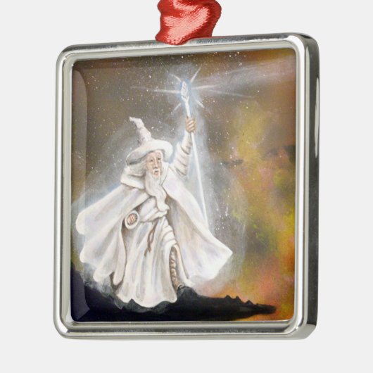 Zauberer Silbernes Ornament (Links)