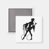 Zauberer-Silhouette der 1920er Jahre Magnet (Vorderseite/Rückseite)