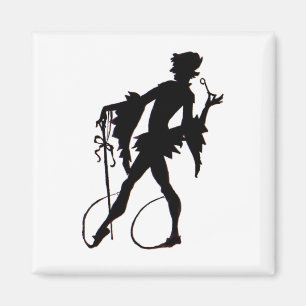 Zauberer-Silhouette der 1920er Jahre Magnet