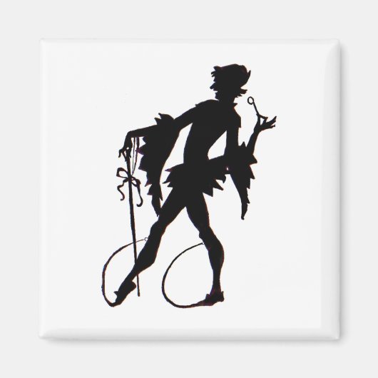 Zauberer-Silhouette der 1920er Jahre Magnet (Vorne)