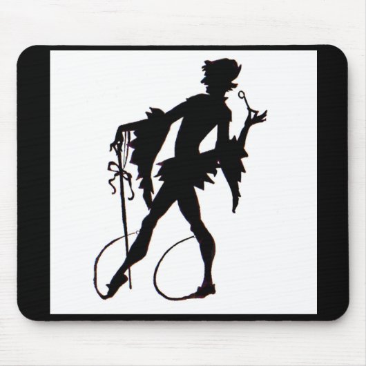 Zauberer-Silhouette der 1920er Jahre Mousepad (Vorne)