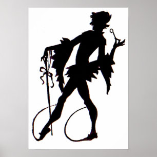 Zauberer-Silhouette der 1920er Jahre Poster