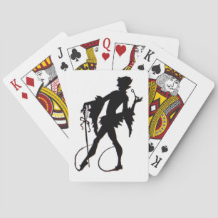 Zauberer-Silhouette der 1920er Jahre Spielkarten