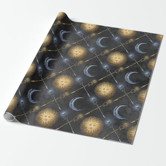 Zauberer Sonne und Mond Geschenkpapier (Ungerollt)