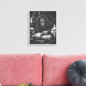 Zauberer studiert das Grimoire — von BurnsInHell Leinwanddruck (Insitu (Wohnzimmer))
