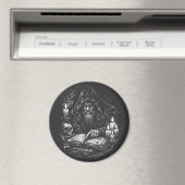 Zauberer studiert das Grimoire — von BurnsInHell Magnet (In Situ (Geschirrspüler))