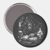 Zauberer studiert das Grimoire — von BurnsInHell Magnet (Vorderseite/Rückseite)