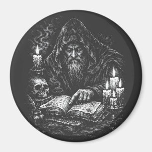Zauberer studiert das Grimoire — von BurnsInHell Magnet
