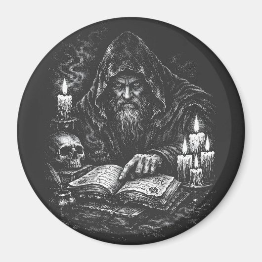 Zauberer studiert das Grimoire — von BurnsInHell Magnet (Vorne)