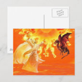 Zauberer und Drache. Postkarte (Vorne/Hinten)